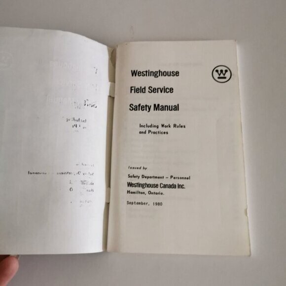 1980 Westinghouse Field Service Safety Manual Hamilton Engineer Field Installs - Picture 5 of 10